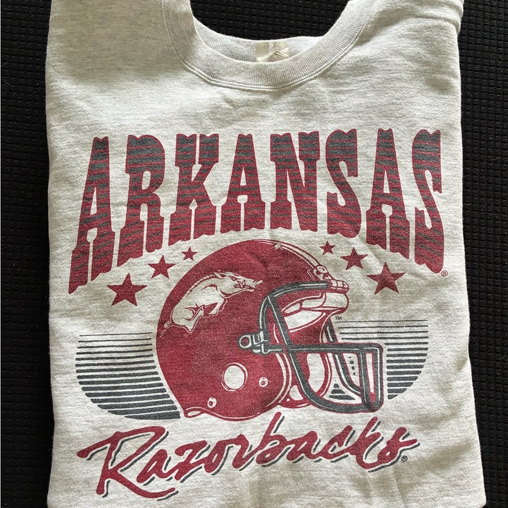 Hanes Gray Arkansas Razorbacks Sweatshirt